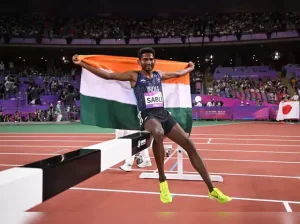 এশিয়ান গেমসে ৩০০০ মিটার স্টিপলচেজে সোনা অবিনাশ সাবলের।