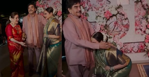 পুরোনো বিবাদ ভুলে শত্রুঘ্নর পা ছুঁয়ে প্রণাম রেখার 
