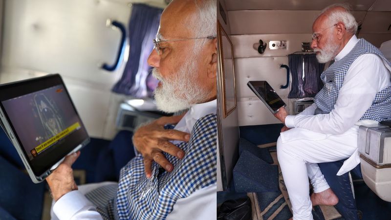 আইপ্যাডে রামলালার সূর্যতিলকের সাক্ষী থাকলেন মোদি 