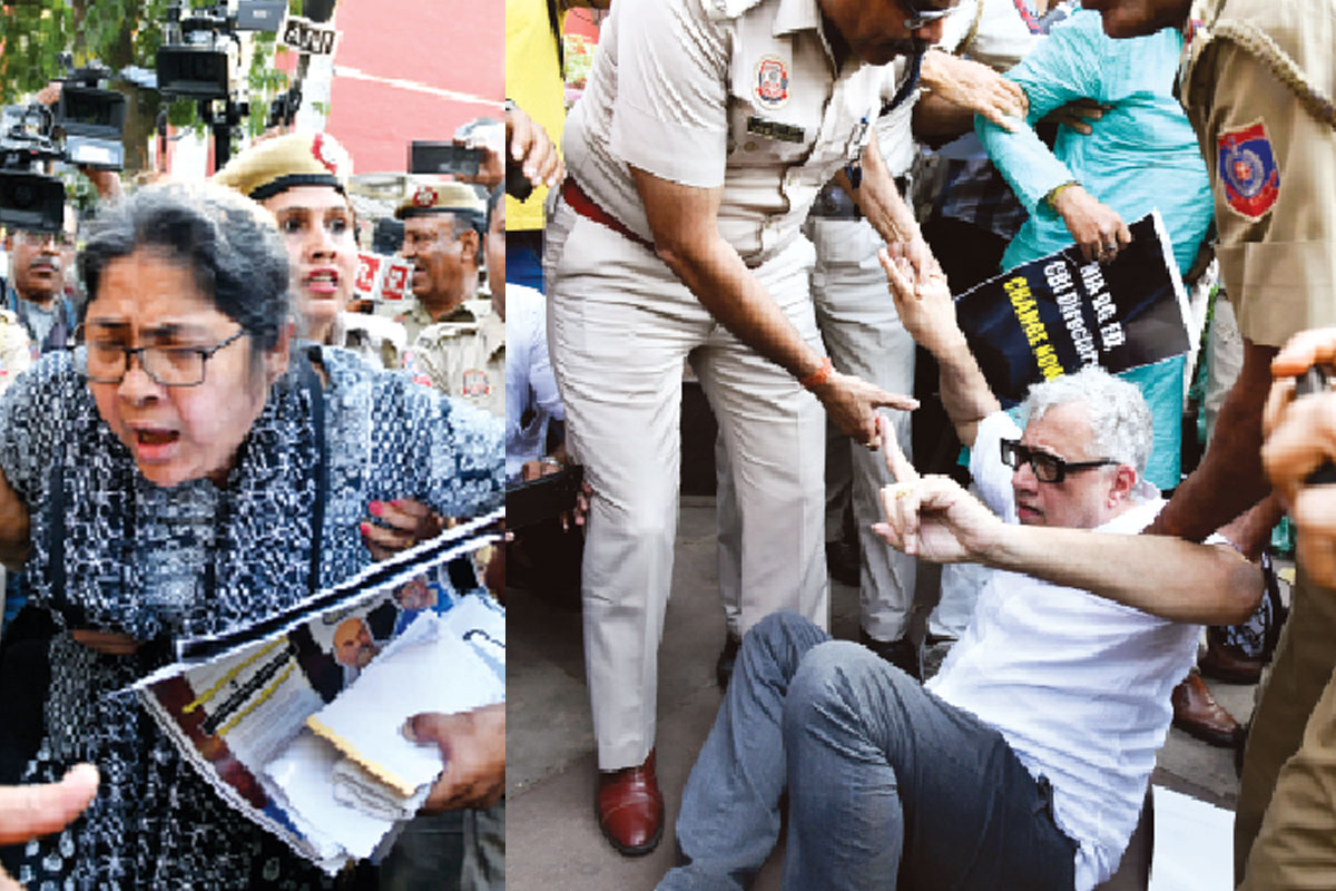 তৃণমূলের শান্তিপূর্ণ ধর্নায় দিল্লি পুলিশের হামলা