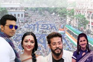 একুশে জুলাইয়ের মঞ্চে দেব-রাজ-জুন-রচনা সহ গোটা টলিউড