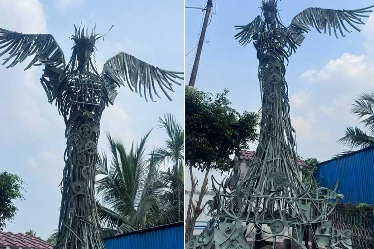 উত্তরপাড়ায় অভিনব ভাস্কর্যের মাধ্যমে সমাজ সচেতনতার বার্তা