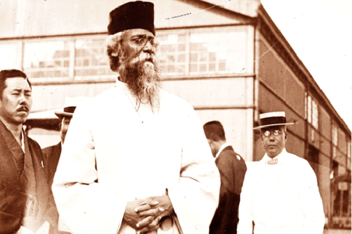 জাপানে দুই ভারতীয় বিপ্লবীর সঙ্গে রবীন্দ্রনাথ ঠাকুর