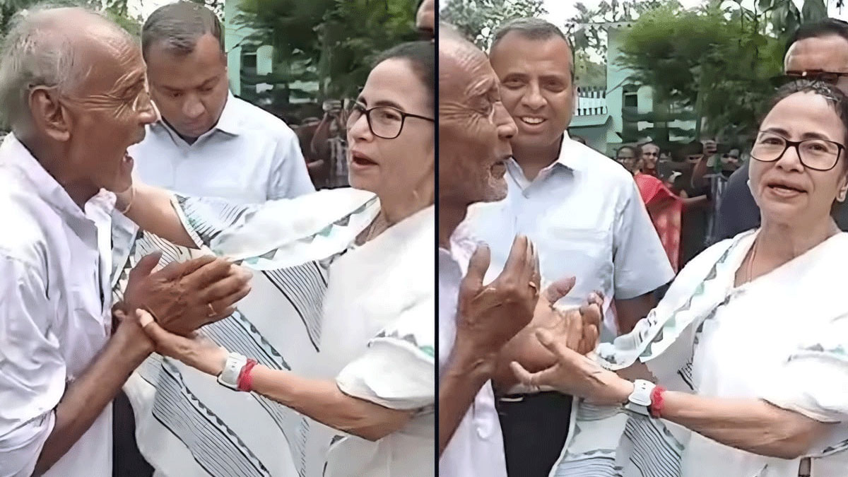 কনভয় থামিয়ে অভিযোগ, আশ্বস্ত হয়ে মুখ্যমন্ত্রীকে প্রণাম বৃদ্ধর