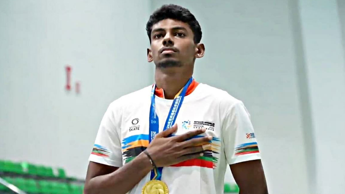 স্কেটিং চ্যাম্পিয়নশিপে সোনা জিতলেন আনন্দকুমার ভেলকুমার