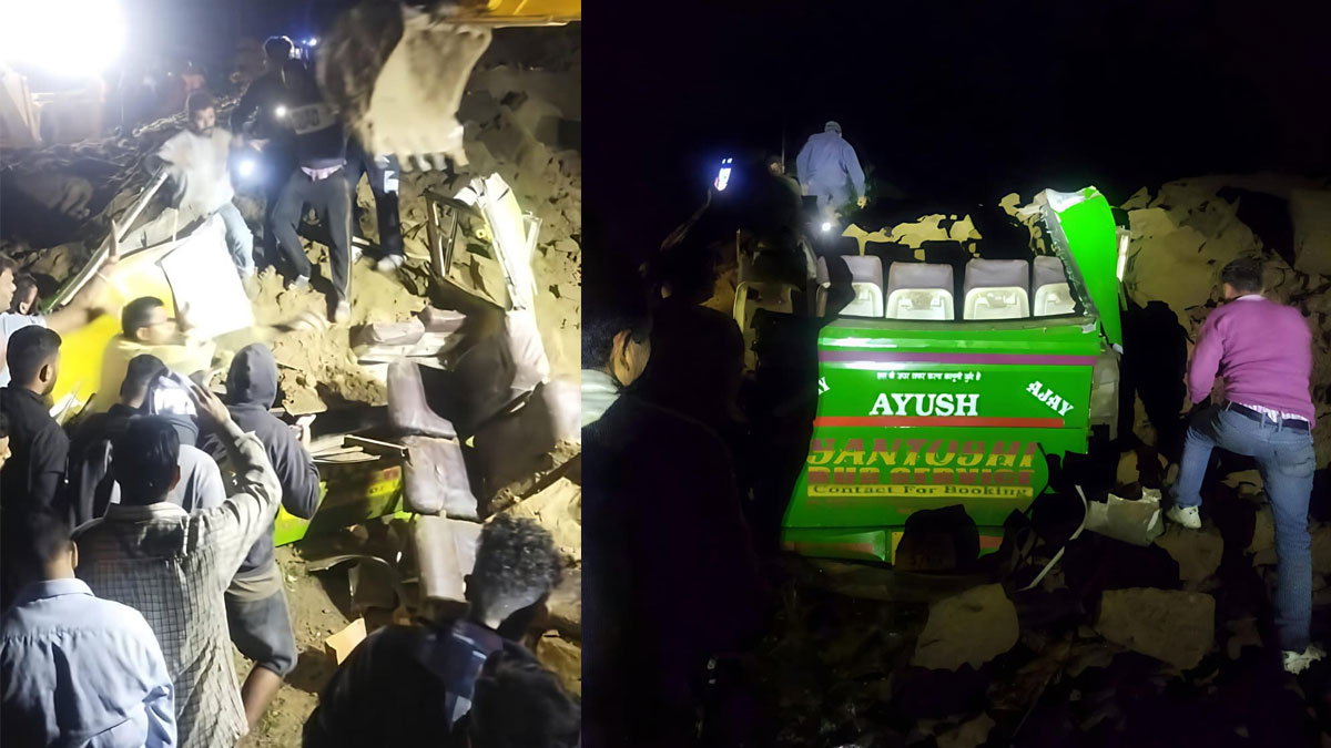 ভয়াবহ ভূমিধসে পাহাড়ে বাস দুর্ঘটনা, প্রাণ গেল ১০ জনের
