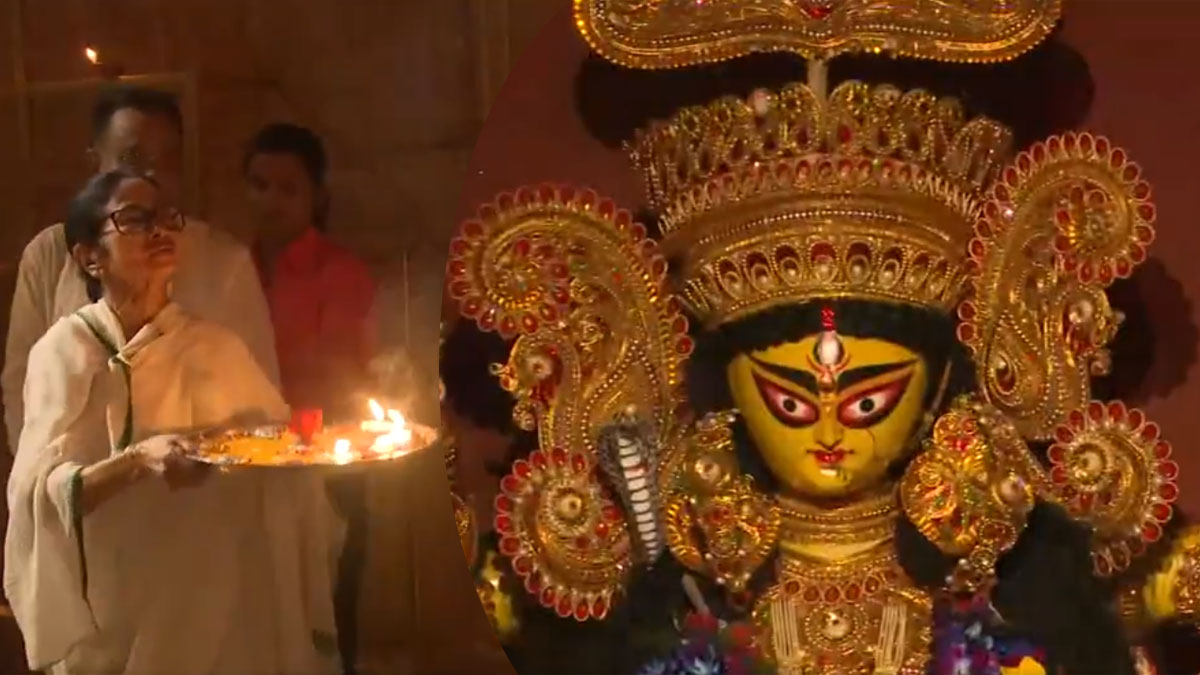 পোস্তা বাজারে জগদ্ধাত্রী পুজোমণ্ডপে প্রার্থনা মুখ্যমন্ত্রীর