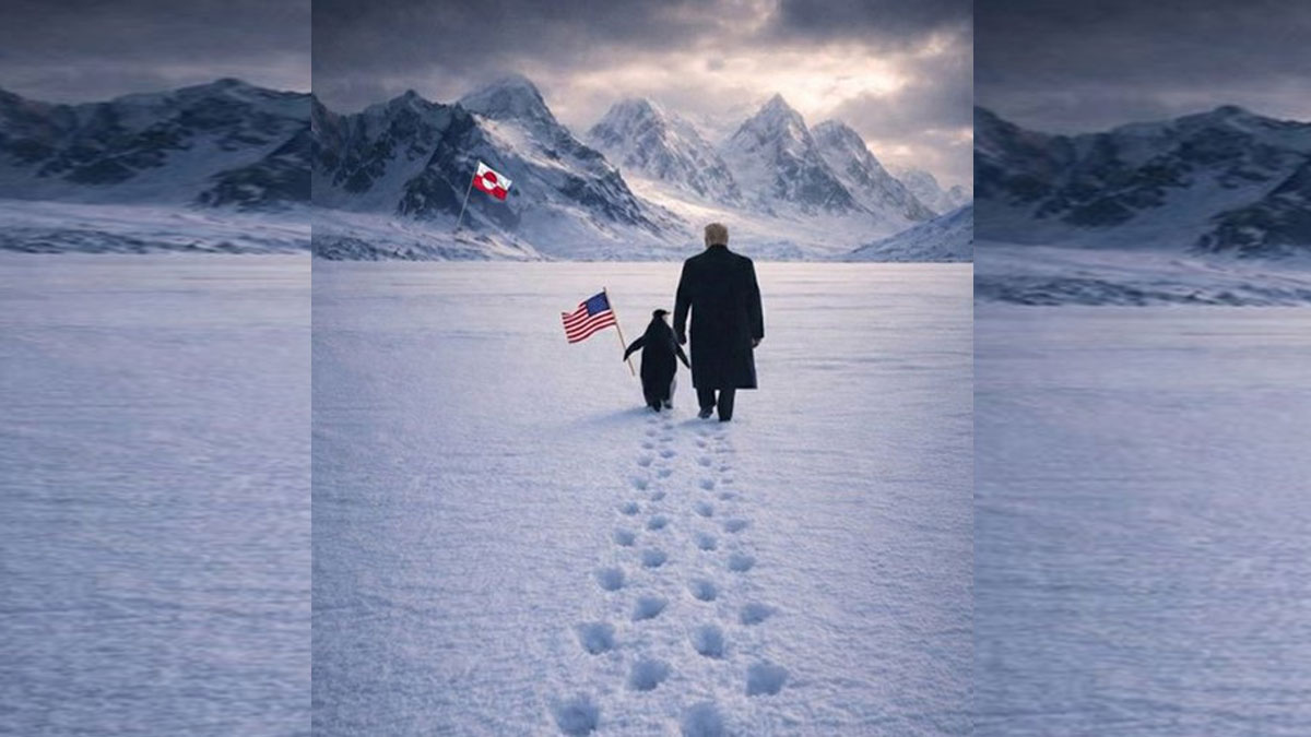 গ্রিনল্যান্ডকে ঘিরে মার্কিন প্রশাসনের কৃত্রিম বুদ্ধিমত্তার ছবিতে বিশ্বজুড়ে হৈচৈ