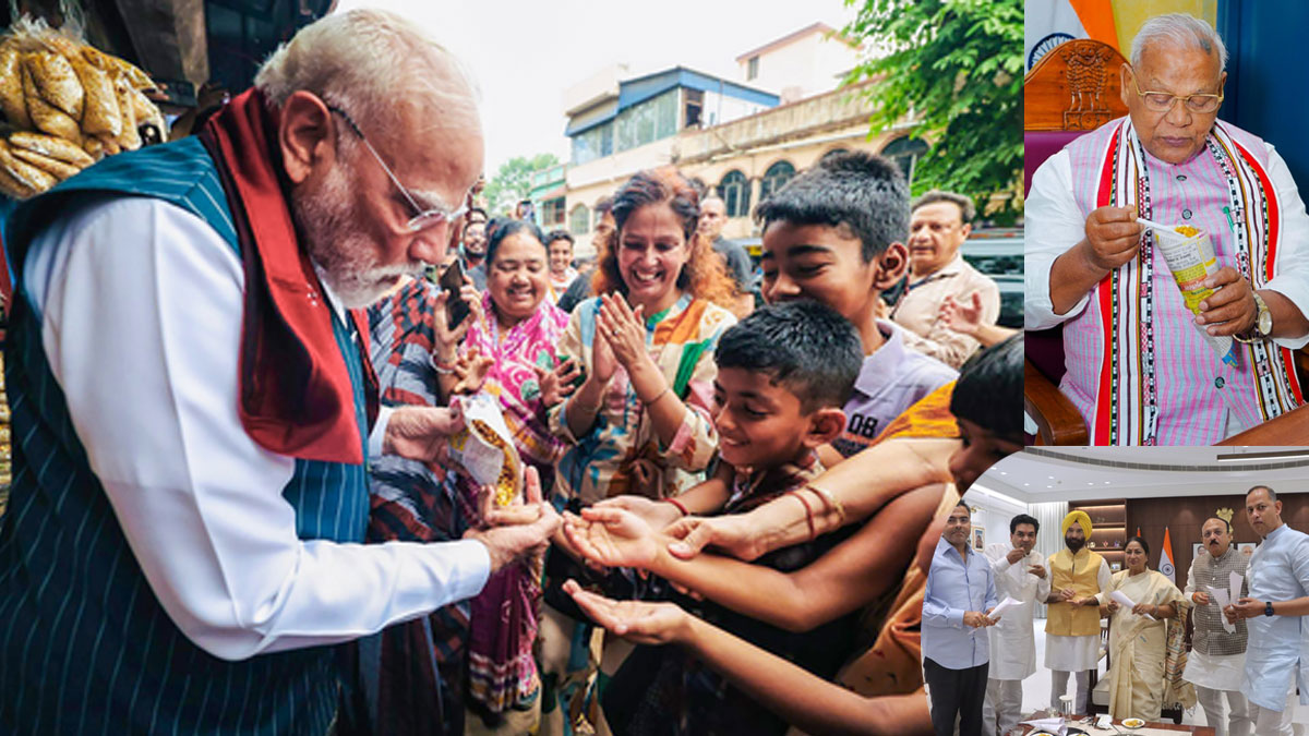 ঝালমুড়ি দিয়ে জয় উদযাপন, পশ্চিমবঙ্গের প্রবণতায় উচ্ছ্বাস বিজেপি শিবিরে