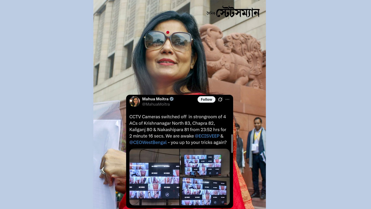 চার কেন্দ্রে স্ট্রং রুমে সিসিটিভি বন্ধের অভিযোগ, সরব মহুয়া মৈত্র