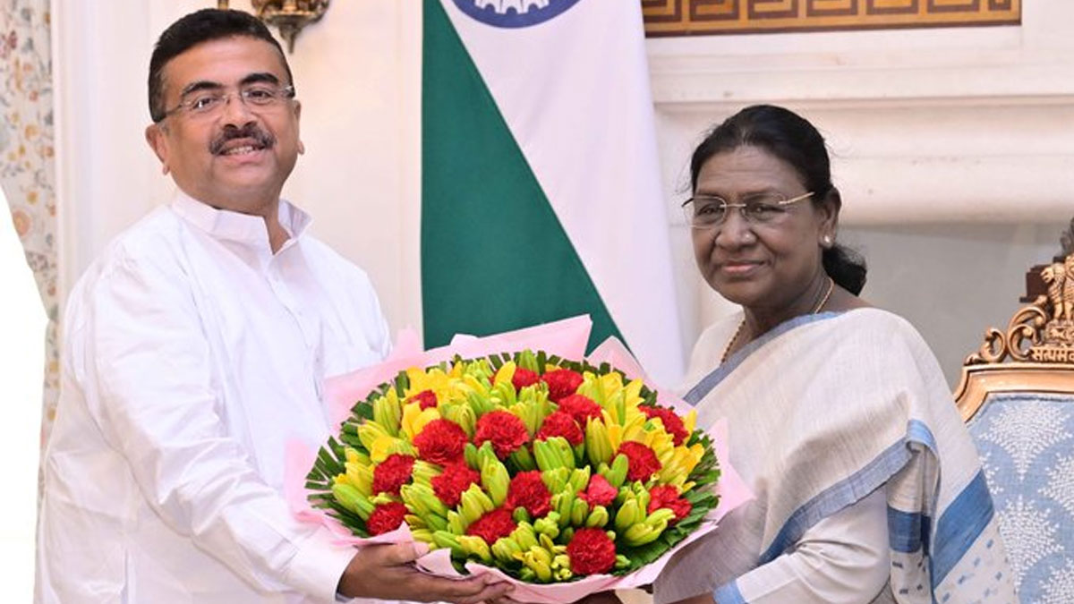 রাষ্ট্রপতি ভবনে দ্রৌপদী মূর্মুর সঙ্গে সাক্ষাৎ শুভেন্দু অধিকারীর