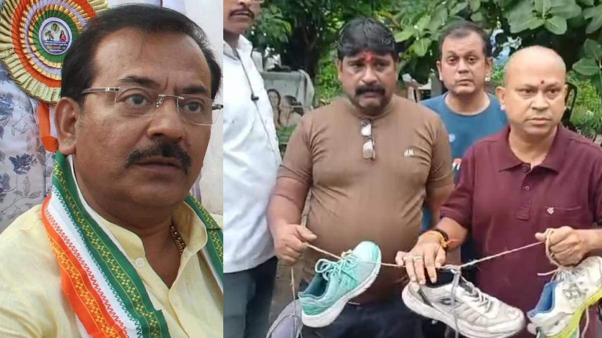 জুতোর মালা নিয়ে অরূপ বিশ্বাসের অপেক্ষায় জনতা