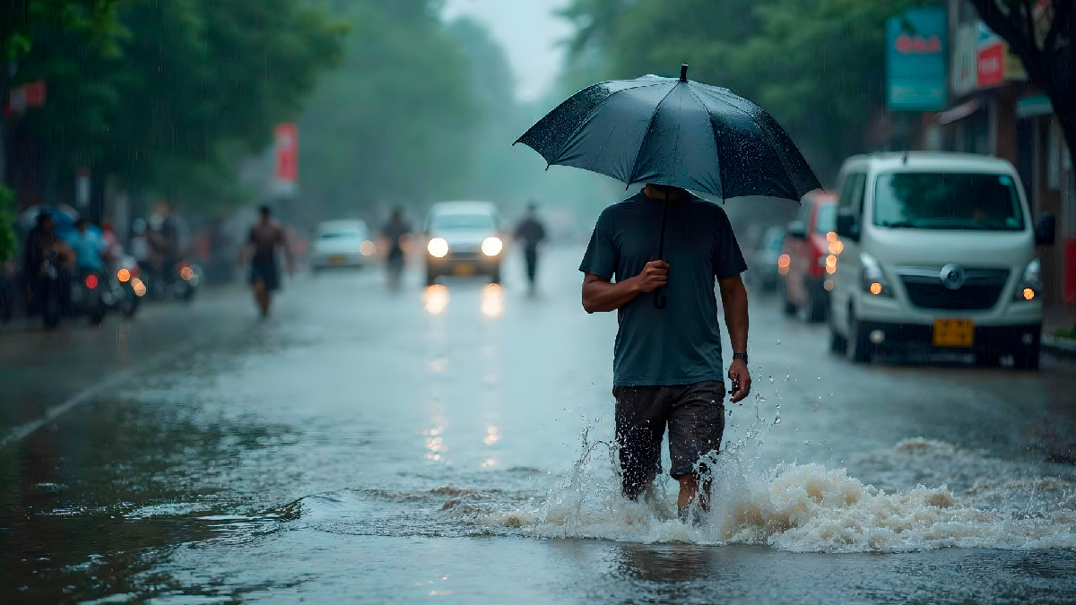 সপ্তাহান্তে জারি ‘লাল’ সতর্কতা, তুমুল বৃষ্টিতে জল থৈ থৈ অবস্থা কলকাতার