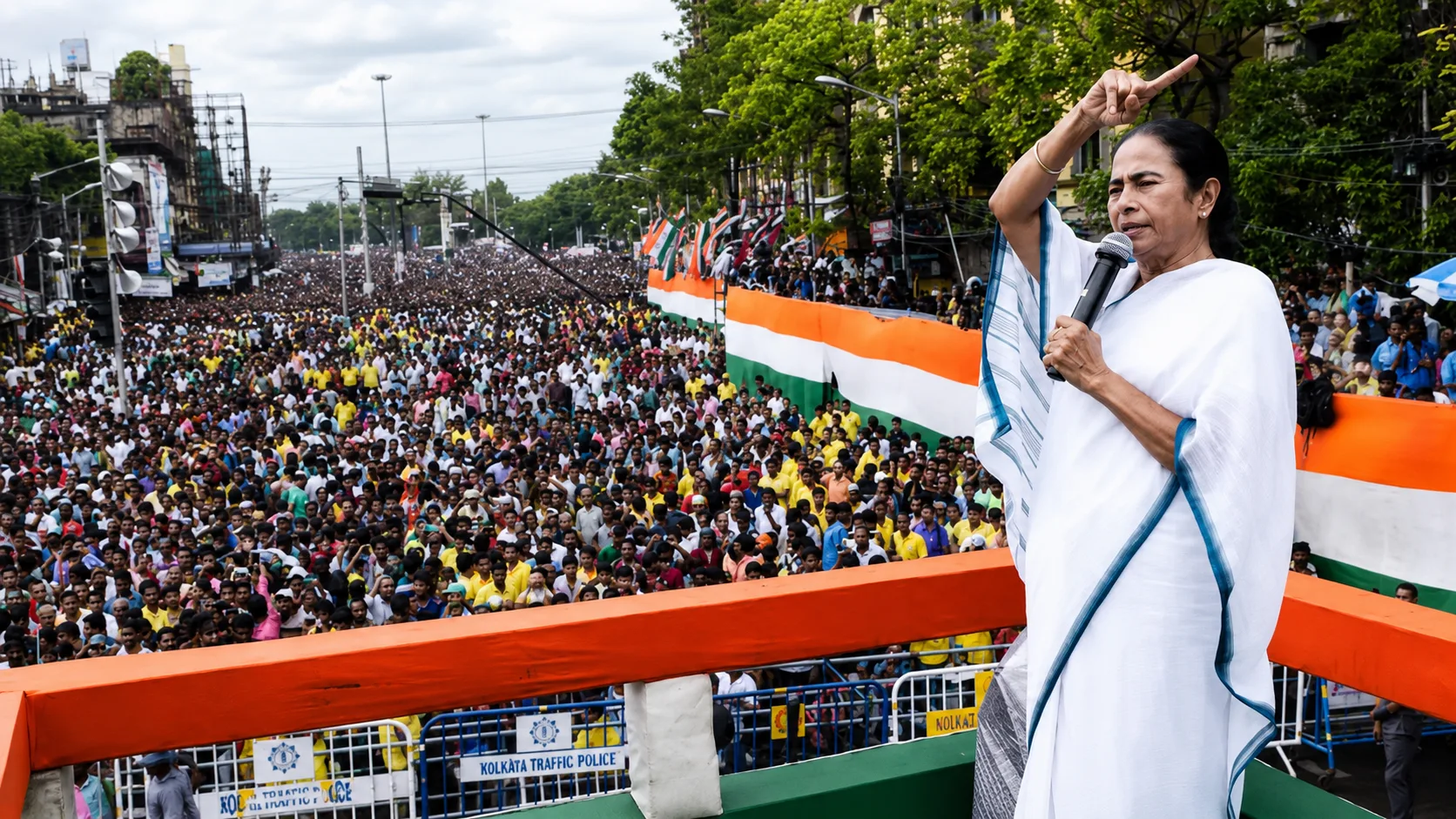 একুশে জুলাই রাস্তা আটকে ধর্মতলায় সমাবেশ, মমতা-অভিষেকের হলফনামা তলব করল হাইকোর্ট