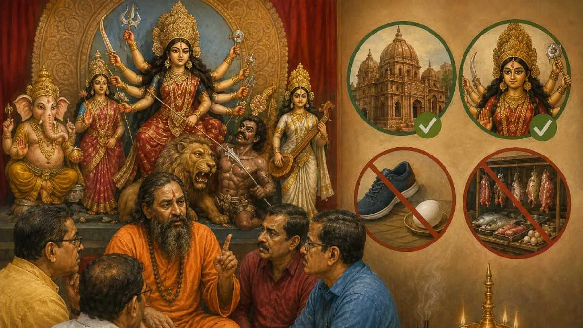 বিধবা শাড়ি কিংবা অস্ত্রহীন দুর্গা বরদাস্ত নয়, থিম হোক পুজোর পবিত্রতা বজায় রেখেই, দাবি বিশ্ব হিন্দু পরিষদের