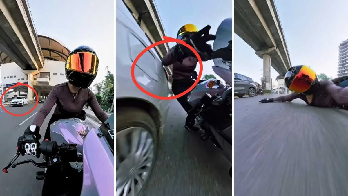 নিরাপদ দূরত্ব রাখতে বলায় বাইকে সোজা ধাক্কা, গুরুগ্রামের এক মহিলা বাইক আরোহীর ভিডিও ভাইরাল