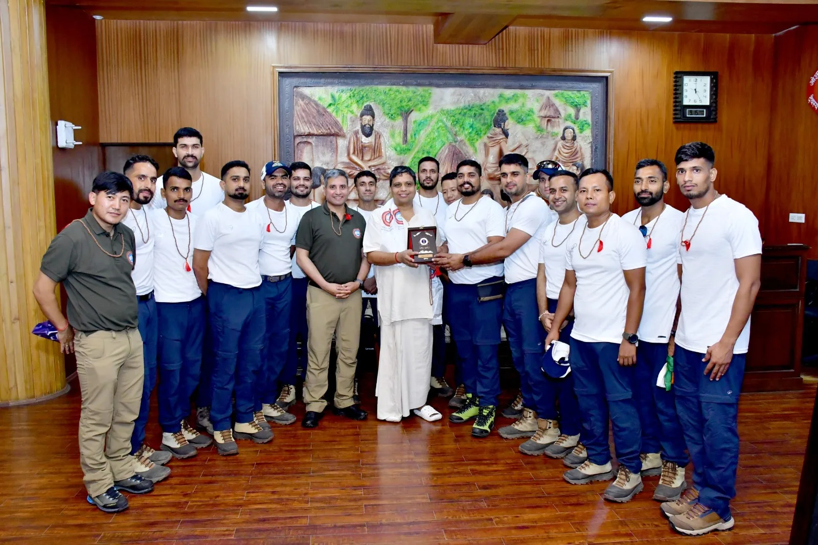 Indian Coast Guards meets Acharya Bala Krishna At Patanjali Yogpeeth (SNS)