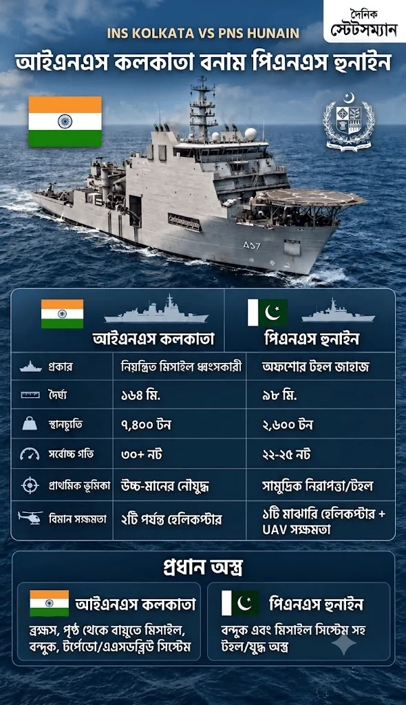 INS Kolkata Vs INS Hunain