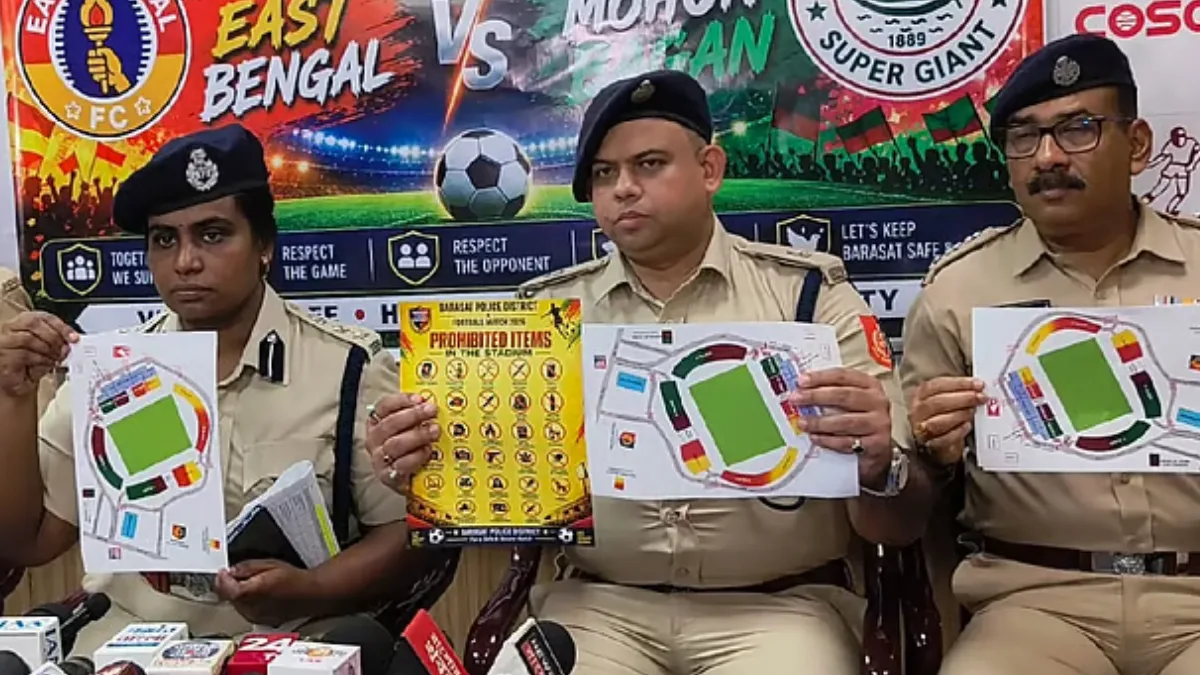 বারাসতে ডার্বি, নিরাপত্তায় ১১০০ পুলিশ, দর্শকদের জন্য ত্রিস্তরীয় তল্লাশি