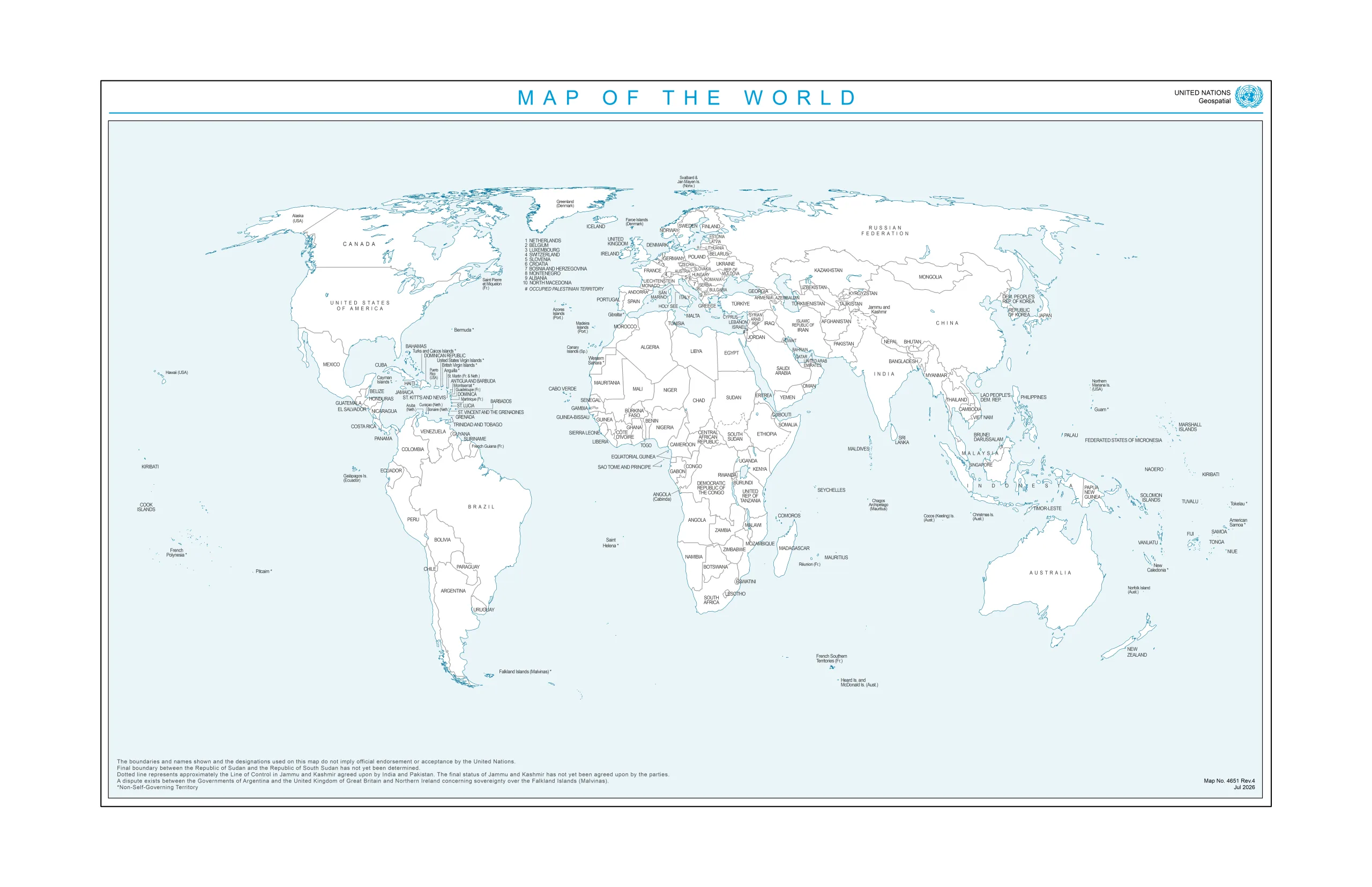 UN New World Map (Pic: UN)